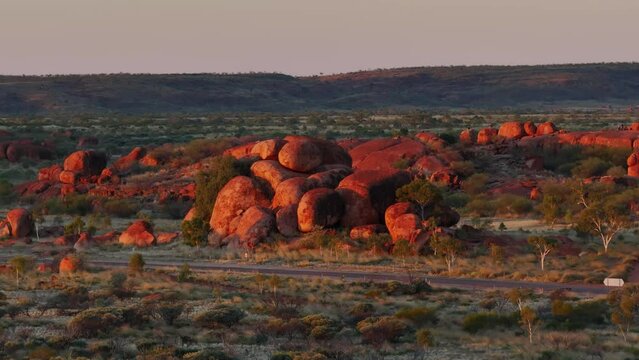 Devils Marbles Drone Footage 25fps