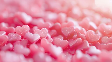 Obraz premium A close up of a pile of candy hearts, perfect for Valentine's Day cards and social media posts
