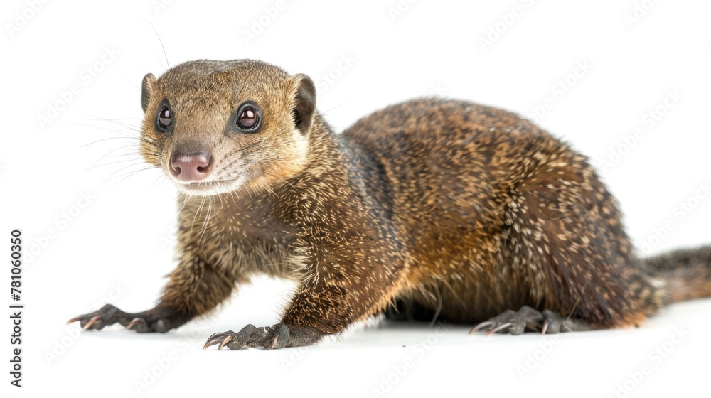 Poster Close-up view of a small animal on a white background. Suitable for various projects