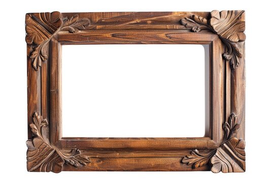 Simple wooden picture frame on a clean white background. Perfect for showcasing photos or artwork