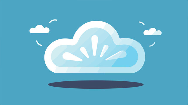 Flat color cloud wifi symbol icon 2d flat cartoon v