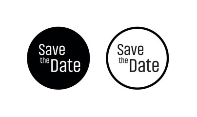 save the date sign on white background	