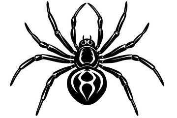 spider silhouette vector art illustration