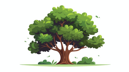 Flat color tree icon 2d flat cartoon vactor illustr