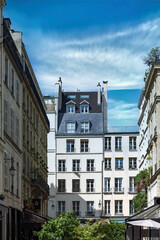 Paris, buildings in the Marais, in the center, in a typical street
- 781062958