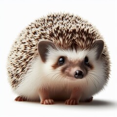 Image of isolated hedgehog against pure white background, ideal for presentations
