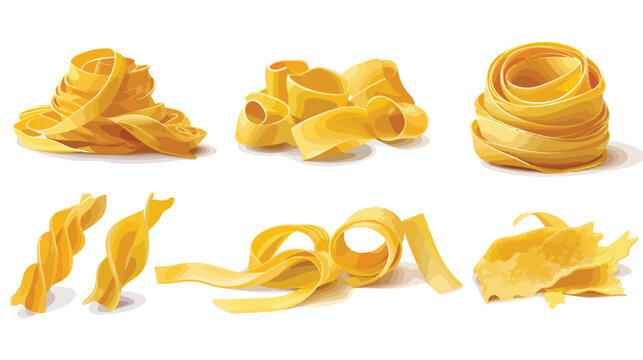 Tagliatelle pasta vector isolated macaroni icon pasta
