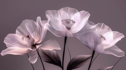   Close-up of flowers on purple background with black and white photo