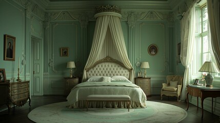 Luxurious Vintage Bedroom Interior with Elegant Furniture