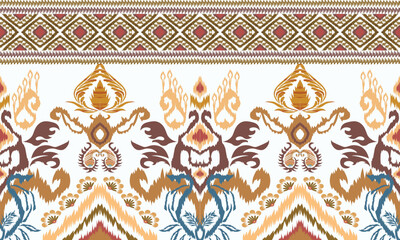 Hand draw African Ikat floral paisley embroidery.geometric ethnic oriental pattern traditional.Aztec style abstract vector illustration.great for textiles, banners, wallpapers, wrapping vector.