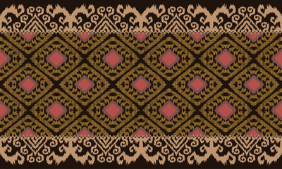 Hand draw Ikat floral paisley embroidery.geometric ethnic oriental pattern traditional.Aztec style abstract vector illustration.great for textiles, banners, wallpapers, wrapping vector.