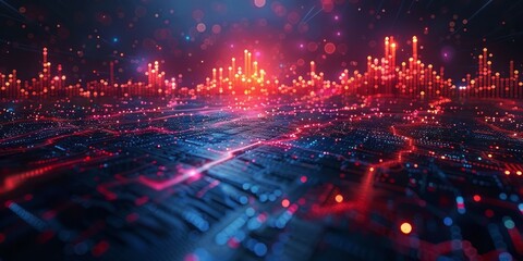 Obraz premium Abstract finance background with stock market charts and digital currency concepts