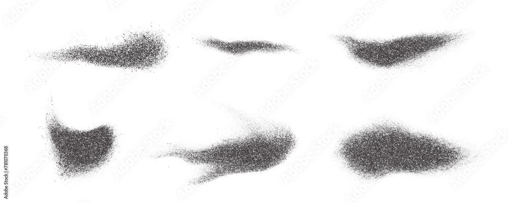Poster halftone dotted shape. vector stipple blob. noisy abstract design element with grainy shadow texture