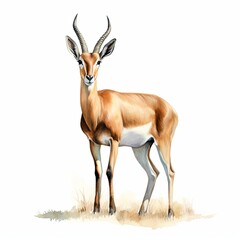 Antelope watercolor clipart illustration isolated on white background - obrazy, fototapety, plakaty