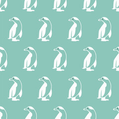 seamless pattern, penguin art surface design for fabric scarf and decor
