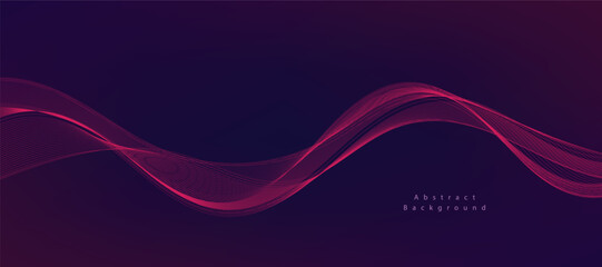 Purple background with flowing wave lines. Futuristic technology concept. Vector illustration
