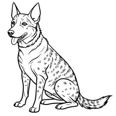 Australian Cattle Dog Silhouette Captivating Sit-Down Pose