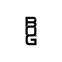 bog typography letter monogram logo design