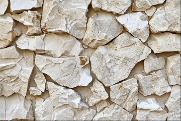 A pattern of stone wall texture, featuring white rocks and sandstone. The background features natural rock textures in beige tones, creating an organic and earthy appearance.