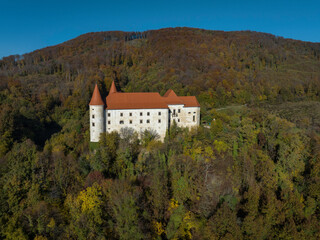 Medieval Bizeljsko castle near river Sotla in Štajerska region, Slovenia