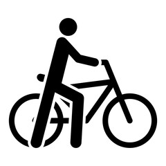"Please walk your bicycle" icon