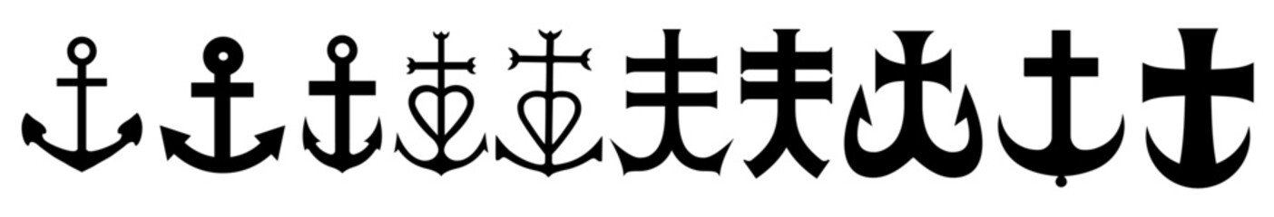 Anchors, Mariner Crosses and Religious Anchors Vector Models - Ai Illustrator
