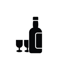 bottle with glass icon, vector best flat icon.
