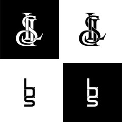 lds typography letter monogram logo design set