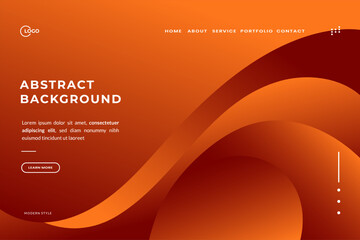 Vibrant Abstract Background Wavy Orange Print, Modern Web Design Art