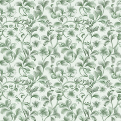 Fototapeta premium Floral green color, form natural, seamless fabric pattern.