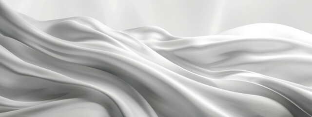 Fototapeta premium Abstract white background with smooth waves and folds