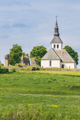 Gudhem church with the abbey ruin in Sweden