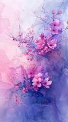 Beautiful watercolor background with magnolia flowers. Illustration.