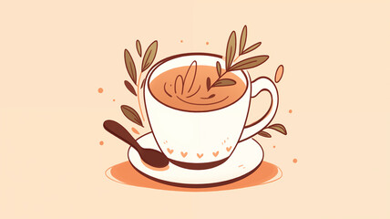Hand drawn cartoon coffee illustration material
