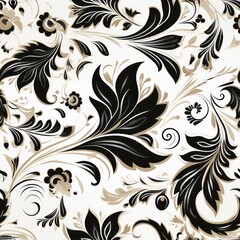 Black and white paisley pattern on background