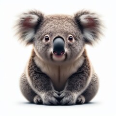 Image of isolated koala against pure white background, ideal for presentations
