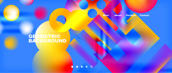 Colorful geometric background with circles. Vector Illustration For Wallpaper, Banner, Background, Card, Book Illustration, landing page