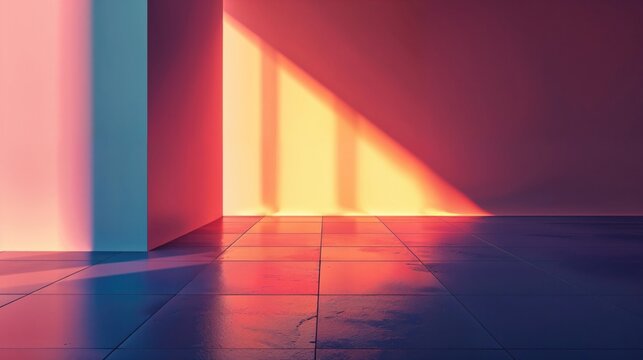 Modern Architectural Interior. Empty Contemporary Indoor Environment with copy-space.