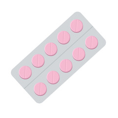 medical pills blister flat vector illustration logo icon clipart