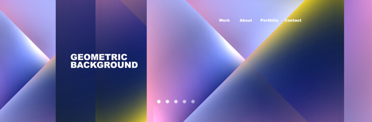 Colorful fluid gradient triangles and squares web site template. Vector Illustration For Wallpaper, Banner, Background, Card, Book Illustration, landing page