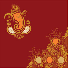 Indian wedding invitation card design. Vector illustration