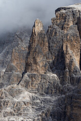 Peaks of the Dolomites In Italy - Beautiful mountains in the Dolomiti national Park in the Tre Cime di Lavadero region