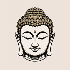 Enlightenment Buddha Head Illustration