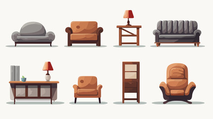 Furniture icon design vector 2d flat cartoon vactor