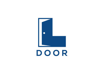 Creative and minimal letter L door logo vector template