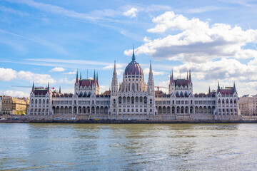 ungarian Parliament at daytime. Budapest. One of the most beautiful buildings in the Hungarian capital.