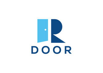 Creative and minimal letter R door logo vector template