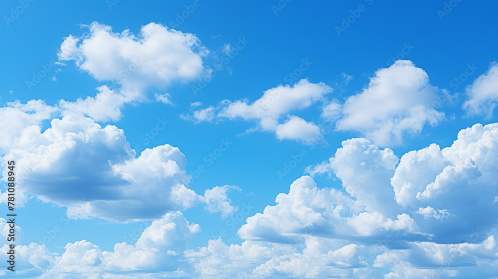 Wall mural blue sky with white cloud background. white cloud with blue sky background.