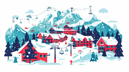 Ski resort concept. Winter sport design vector illustration - obrazy, fototapety, plakaty