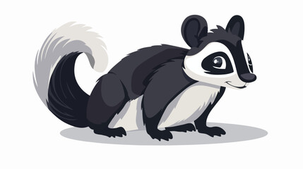 Skunk cartoon flat vector isolated on white background